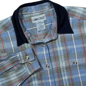 Vintage Cabin Creek Petite Plaid Button Up Shirt Long Sleeve Collar Women Medium